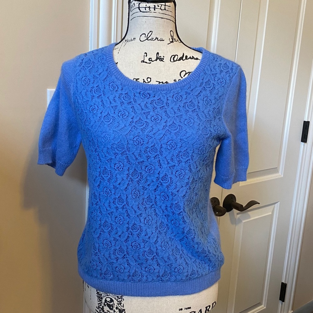 Vintage Style Light Blue Lace Sweater
